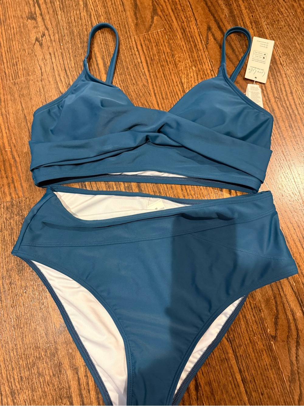 Cupshe Teal Twist-Front Bikini Set